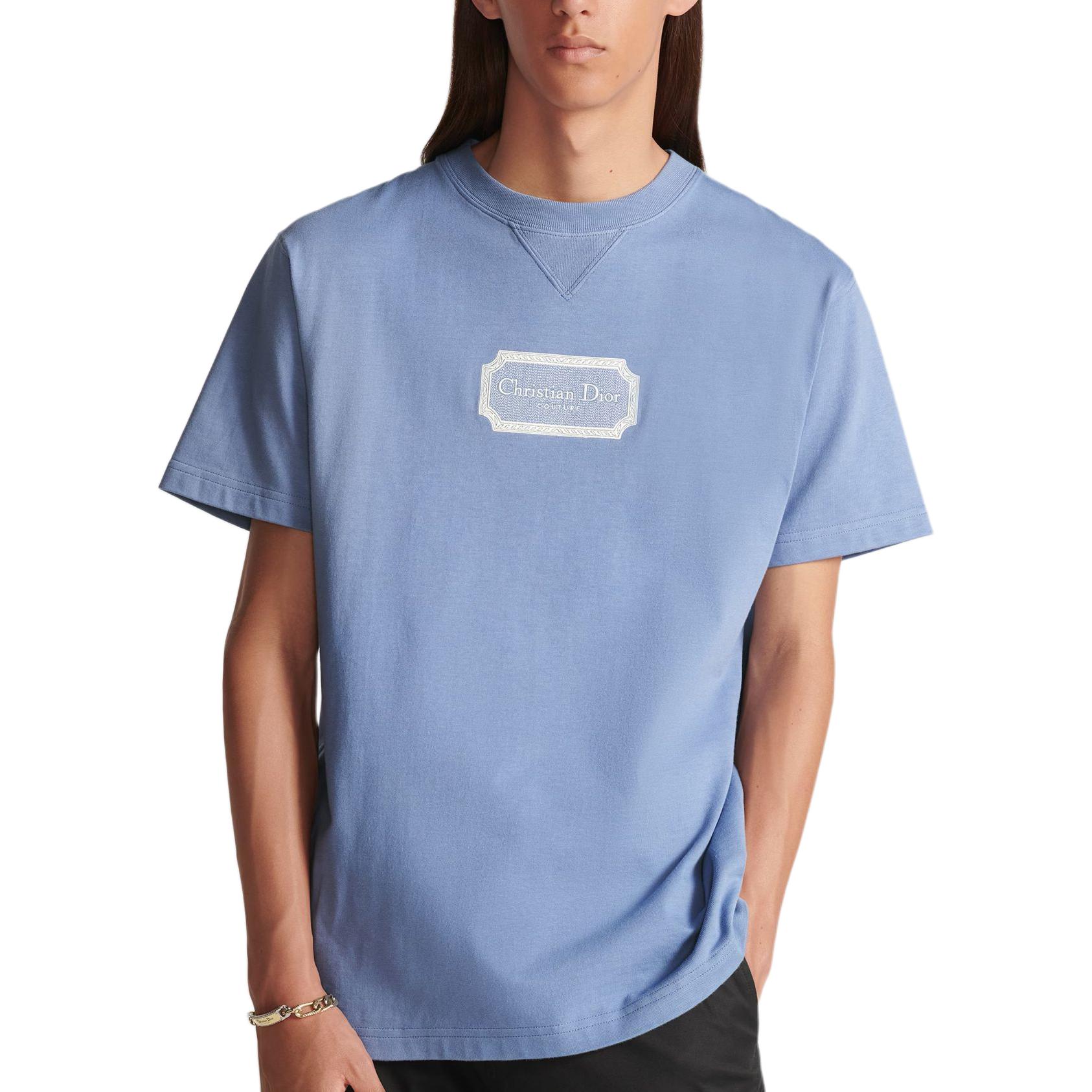 DIOR SS24 Blue Letter Embroidered Crewneck T-Shirt . 343J696C0554-C580 圖 6