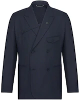 DIOR SS24 Distressed Badge Double-Breasted Blazer Jacket Men’s Blue 113C282A6053-C580 DIOR SS24 Distressed Badge Double-Breasted Blazer Jacket Men’s Blue 113C282A6053-C580