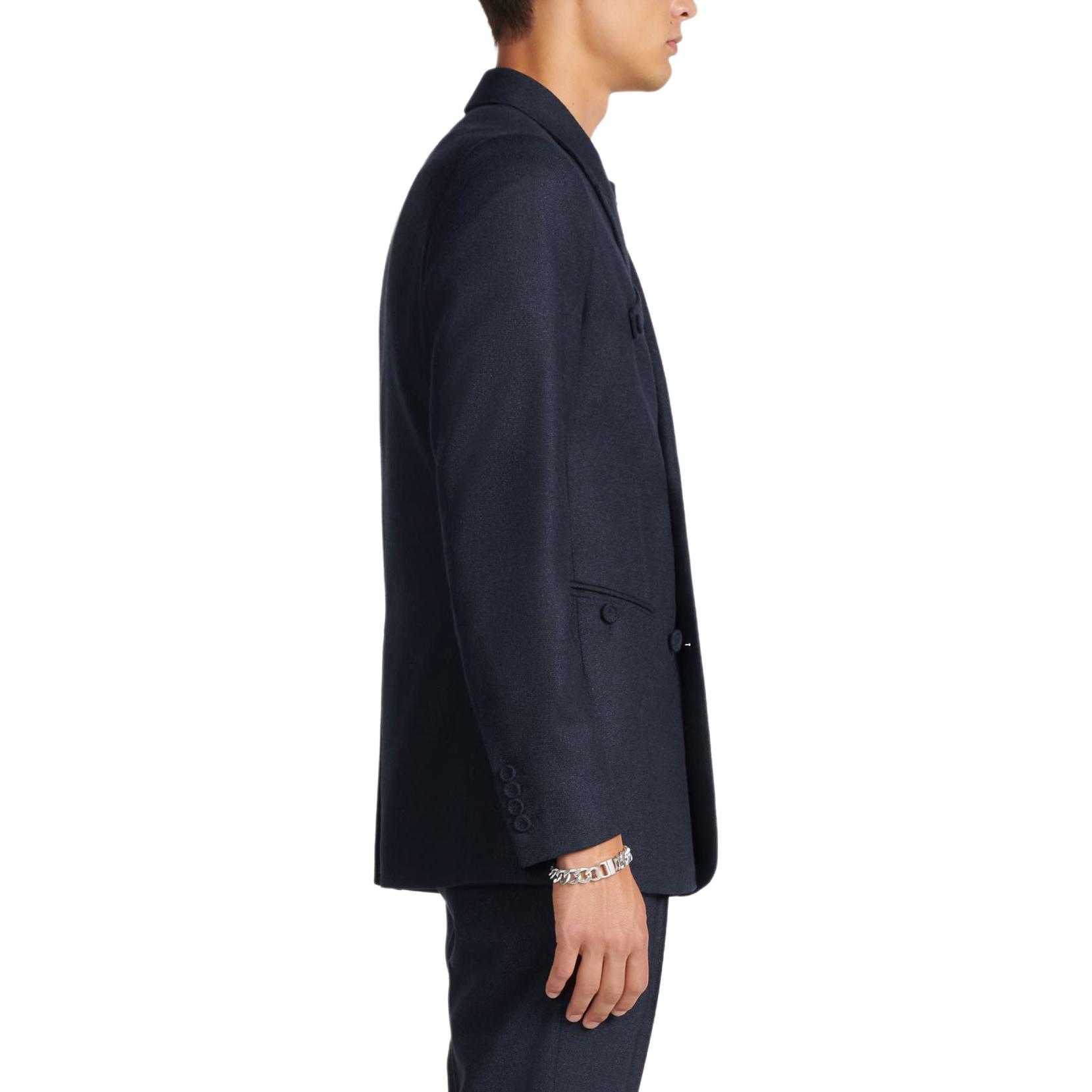 DIOR SS24 Distressed Badge Double-Breasted Blazer Jacket Men’s Blue 113C282A6053-C580 圖 6