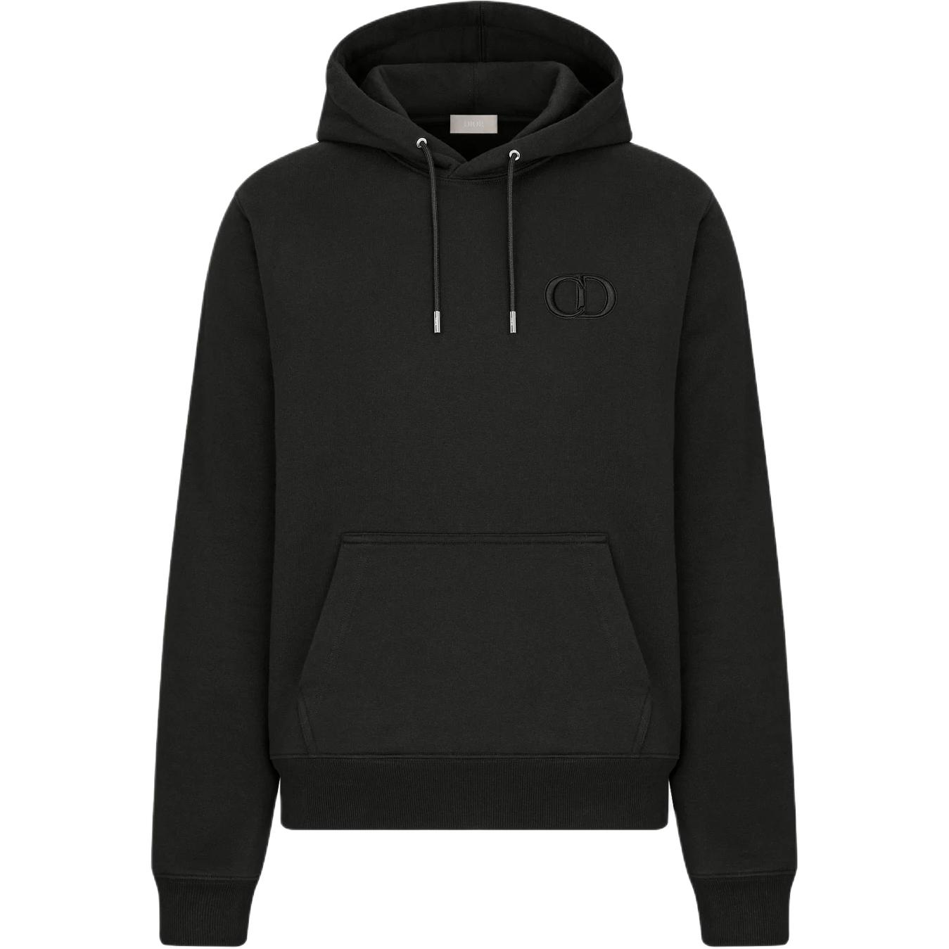 DIOR SS24 Distressed Cotton Print Hoodie Black CLOThing 343J691A0878-C880