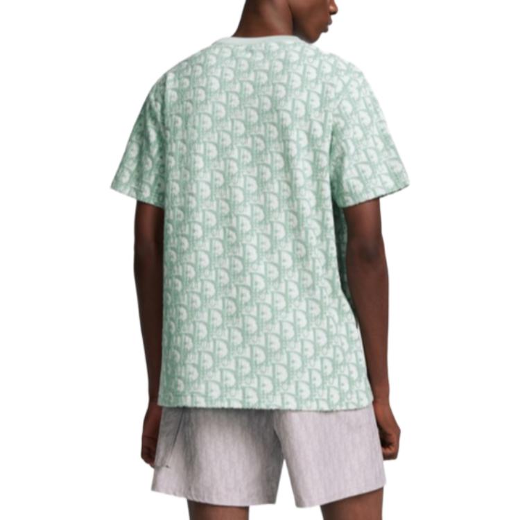 Details for 디올 SS24 그린 로고 프린트 크루넥 루즈핏 티셔츠 483J646A0906-C186