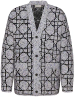 DIOR SS24 Grey Cannage V-Neck Long Sleeve Cardigan Knitwear . 483M232AT804-C889 DIOR SS24 Grey Cannage V-Neck Long Sleeve Cardigan Knitwear . 483M232AT804-C889