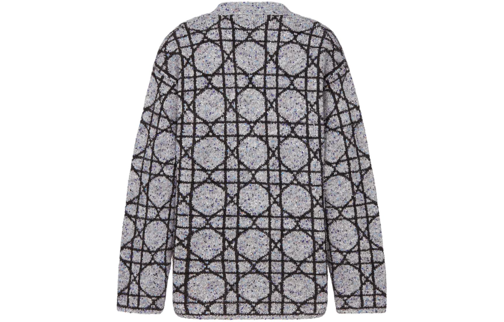 DIOR SS24 Grey Cannage V-Neck Long Sleeve Cardigan Knitwear . 483M232AT804-C889 圖 3