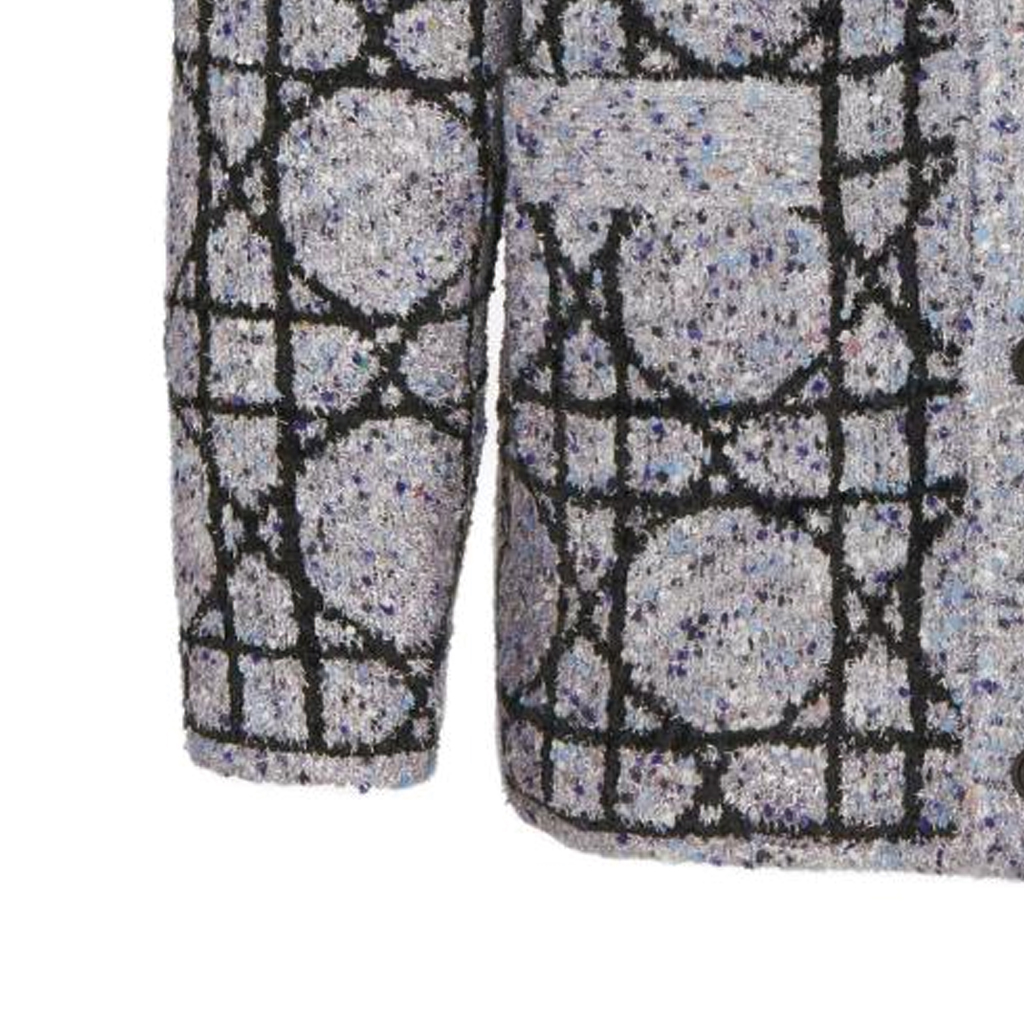 DIOR SS24 Grey Cannage V-Neck Long Sleeve Cardigan Knitwear . 483M232AT804-C889 圖 6