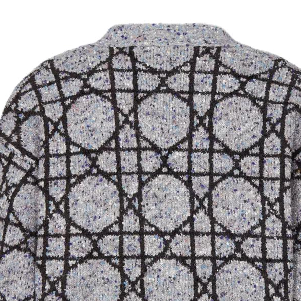 DIOR SS24 Grey Cannage V-Neck Long Sleeve Cardigan Knitwear . 483M232AT804-C889 圖 7