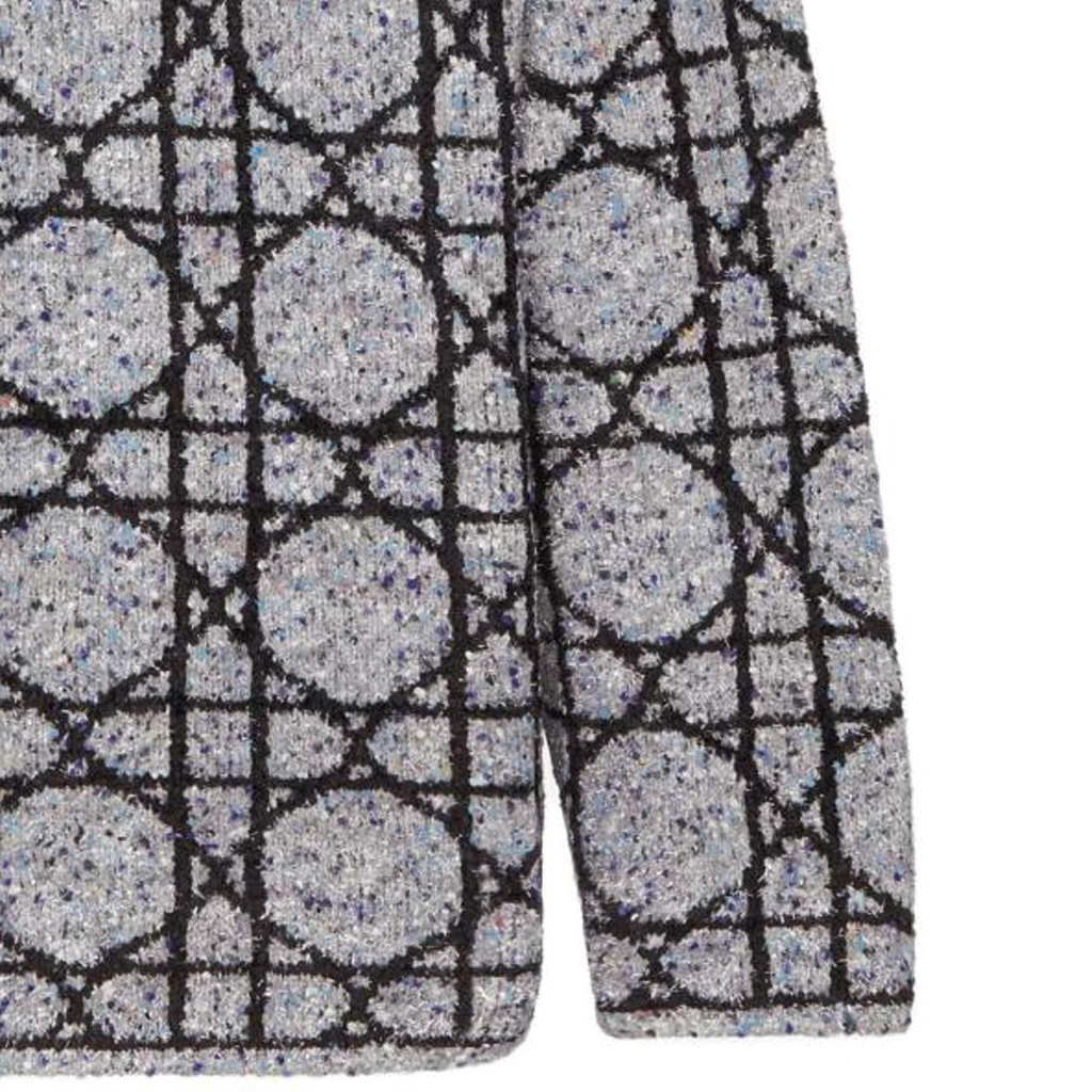 DIOR SS24 Grey Cannage V-Neck Long Sleeve Cardigan Knitwear . 483M232AT804-C889 圖 8