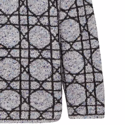 DIOR SS24 Gris Cannage Cárdigan de Punto con Cuello en V y Manga Larga. 483M232AT804-C889 Cheap DIOR SS24 Gris Cannage Cárdigan de Punto con Cuello en V y Manga Larga. 483M232AT804-C889