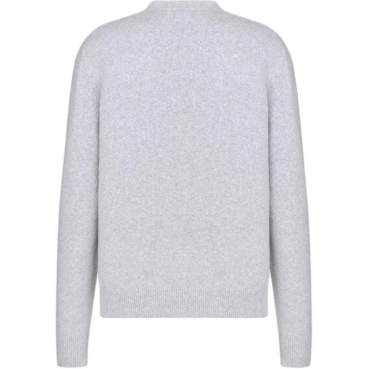 Lookbook DIOR SS24 Kelabu Sweater Rajut Cetak Huruf Crewneck. 493M649AT864-C889