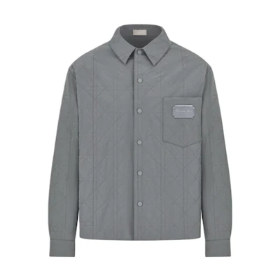 Dior SS24 Grey Single-Breasted Logo Long Sleeve Jacket 313C509AA106-C830
