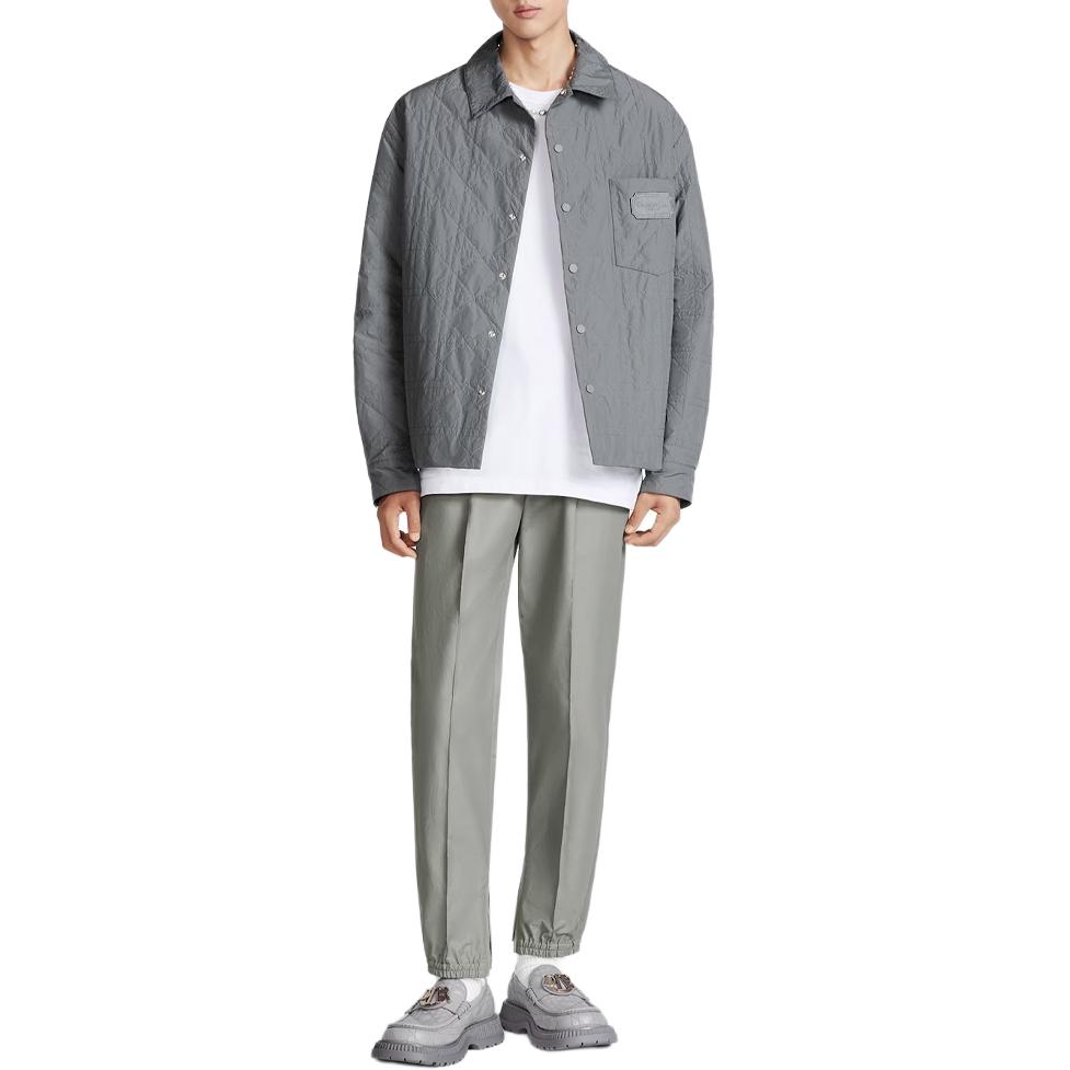 Shop Dior SS24 Grey Single-Breasted Logo Long Sleeve Jacket 313C509AA106-C830