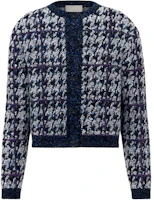 DIOR SS24 Houndstooth Button-Up Gray Knit Cardigan for Men. 483M231AT805-C580 DIOR SS24 Houndstooth Button-Up Gray Knit Cardigan for Men. 483M231AT805-C580