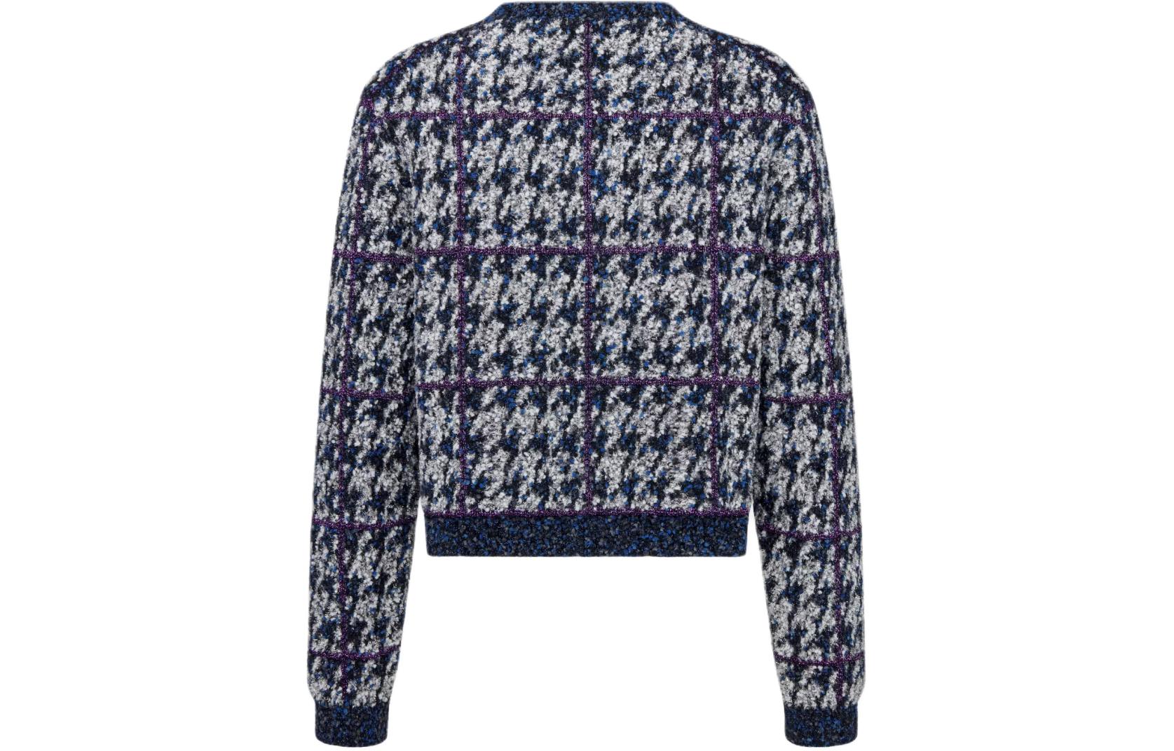 DIOR SS24 Houndstooth Button-Up Gray Knit Cardigan for Men. 483M231AT805-C580 圖 3