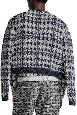 Cárdigan Gris Tejido DIOR SS24 de Hombre con Botones y Estampado Pied de Poule. 483M231AT805-C580 Details for Cárdigan Gris Tejido DIOR SS24 de Hombre con Botones y Estampado Pied de Poule. 483M231AT805-C580