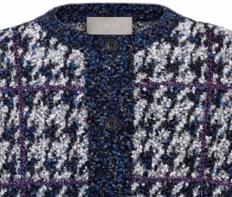 Cárdigan Gris Tejido DIOR SS24 de Hombre con Botones y Estampado Pied de Poule. 483M231AT805-C580 Cheap Cárdigan Gris Tejido DIOR SS24 de Hombre con Botones y Estampado Pied de Poule. 483M231AT805-C580