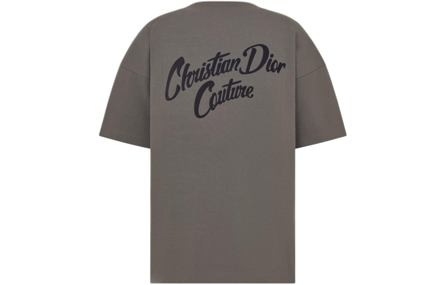 Lookbook DIOR SS24 レターロゴプリント クルーネック 半袖Tシャツ メンズ グレー 483M648AT823-C889