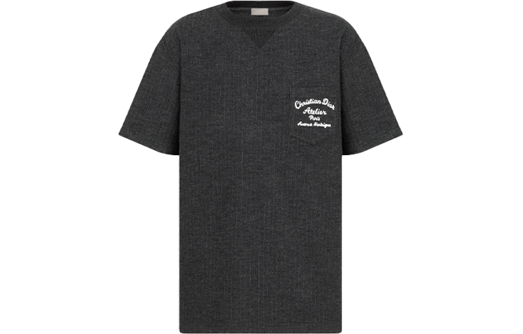 Order Dior 2024春夏字母印花灰色圆领休闲T恤 213J637A0739-C870