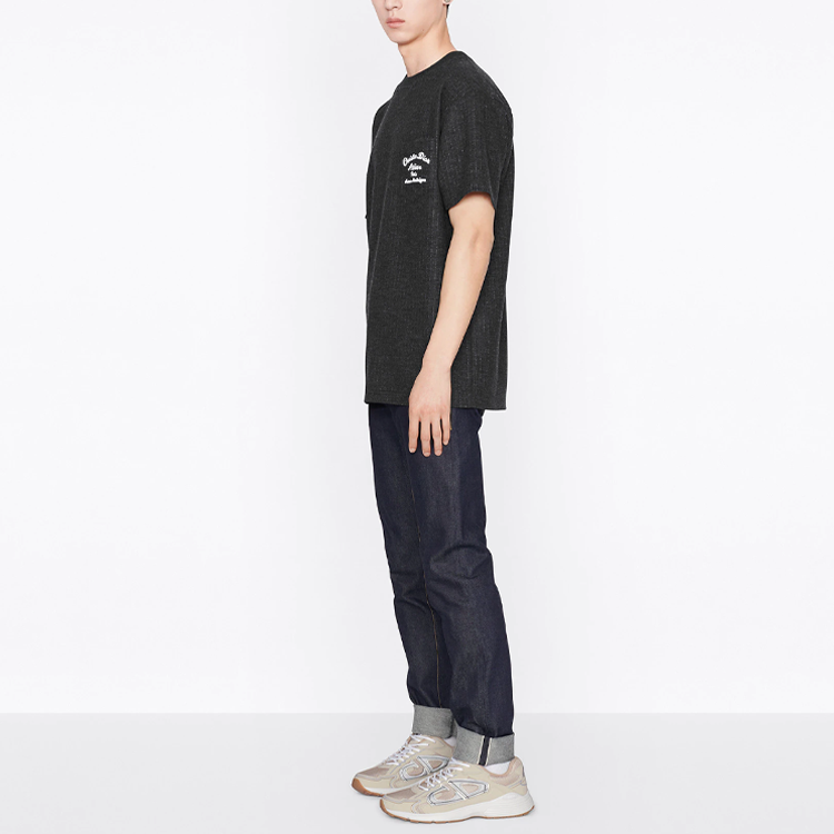 Details for Dior 2024春夏字母印花灰色圆领休闲T恤 213J637A0739-C870