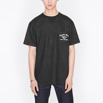 Dior 2024春夏字母印花灰色圆领休闲T恤 213J637A0739-C870 Sizing Dior 2024春夏字母印花灰色圆领休闲T恤 213J637A0739-C870