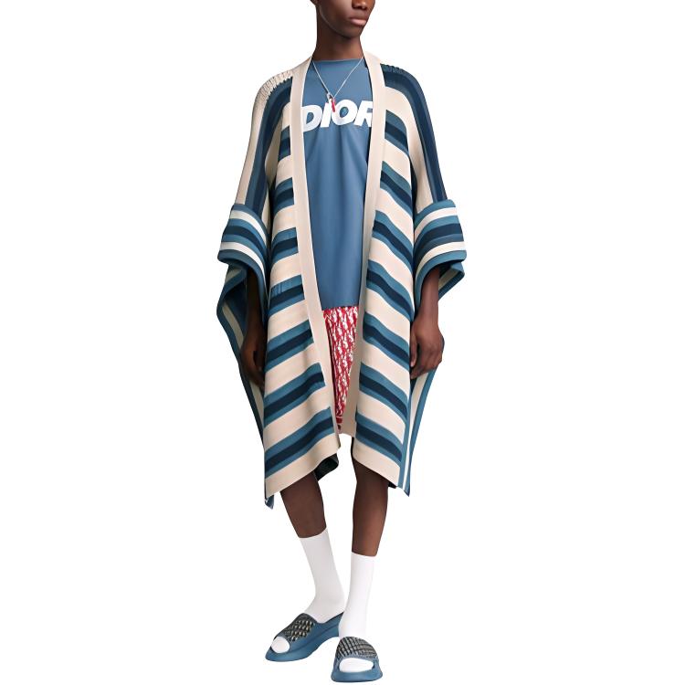 Details for DIOR SS24 Camiseta Azul de Logo Estampado Cuello Redondo Ajuste Holgado. 483J696D0847-C580