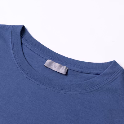 DIOR SS24 Camiseta Azul de Logo Estampado Cuello Redondo Ajuste Holgado. 483J696D0847-C580 Sizing DIOR SS24 Camiseta Azul de Logo Estampado Cuello Redondo Ajuste Holgado. 483J696D0847-C580