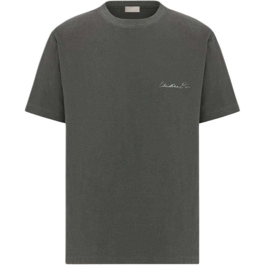 Order DIOR SS24 Logo Cetak Baju Kelabu Oversize Crewneck Kasual Lelaki. 493J696B0817-C889