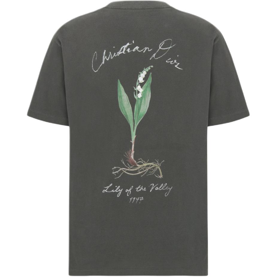 Lookbook DIOR SS24 Logo Cetak Baju Kelabu Oversize Crewneck Kasual Lelaki. 493J696B0817-C889