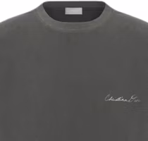 Cheap DIOR SS24 男裝灰色印花Logo寬鬆休閒圓領T恤。 493J696B0817-C889