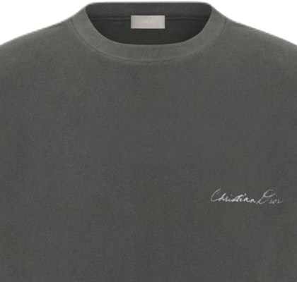 DIOR SS24 Logo Cetak Baju Kelabu Oversize Crewneck Kasual Lelaki. 493J696B0817-C889 Cheap DIOR SS24 Logo Cetak Baju Kelabu Oversize Crewneck Kasual Lelaki. 493J696B0817-C889