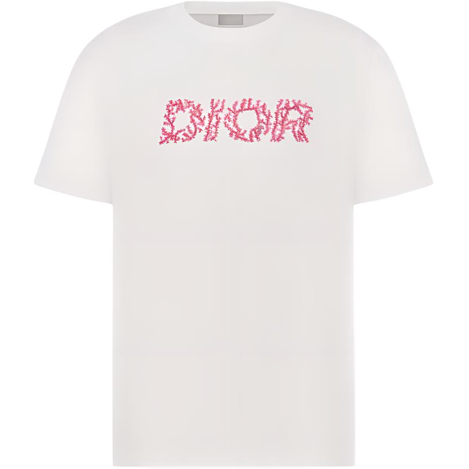 DIOR SS24 Logo Printed Loose Fit Crewneck T-Shirt White 483J696C0847-C084