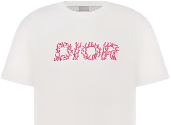 DIOR SS24 Camiseta Blanca Logo Impreso Fit Suelto Cuello Redondo 483J696C0847-C084 1