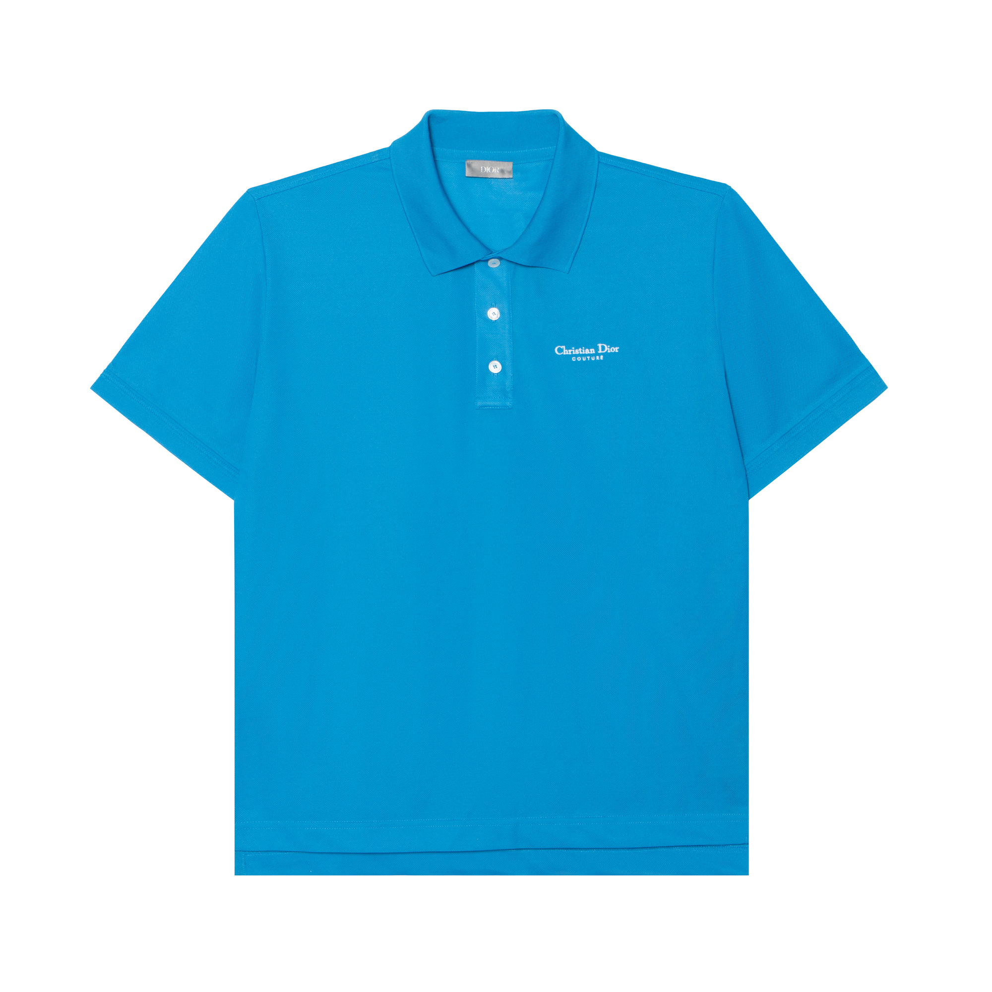 DIOR SS24 Monogram Print Button Straight-Cut Polo Shirt Men Blue 483J834A0931-C580