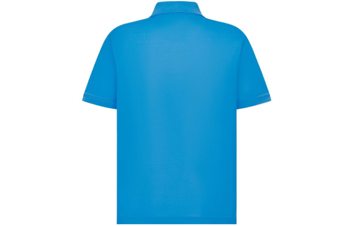 Lookbook 迪奥 SS24 蓝色男士直筒剪裁印花单排扣Polo衫 483J834A0931-C580