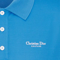 Shop DIOR SS24 經典印花直筒剪裁男士短袖襯衫 藍色 483J834A0931-C580
