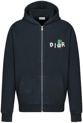 DIOR SS24 Hoodie Navy Blue Logo Kartun Zip-Up. 413J647A0807-C580 Buy DIOR SS24 Hoodie Navy Blue Logo Kartun Zip-Up. 413J647A0807-C580