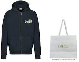 DIOR SS24 Hoodie Navy Blue Logo Kartun Zip-Up. 413J647A0807-C580 Shop DIOR SS24 Hoodie Navy Blue Logo Kartun Zip-Up. 413J647A0807-C580