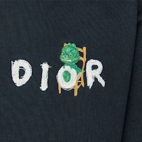 DIOR SS24 Hoodie Navy Blue Logo Kartun Zip-Up. 413J647A0807-C580 1