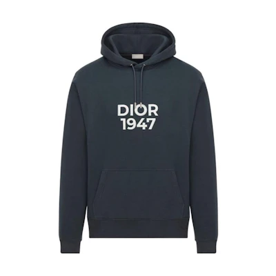 DIOR SS24 Navy Blue Logo Print Hoodie Casual Long Sleeve Sweatshirt 413J691B0531-C580