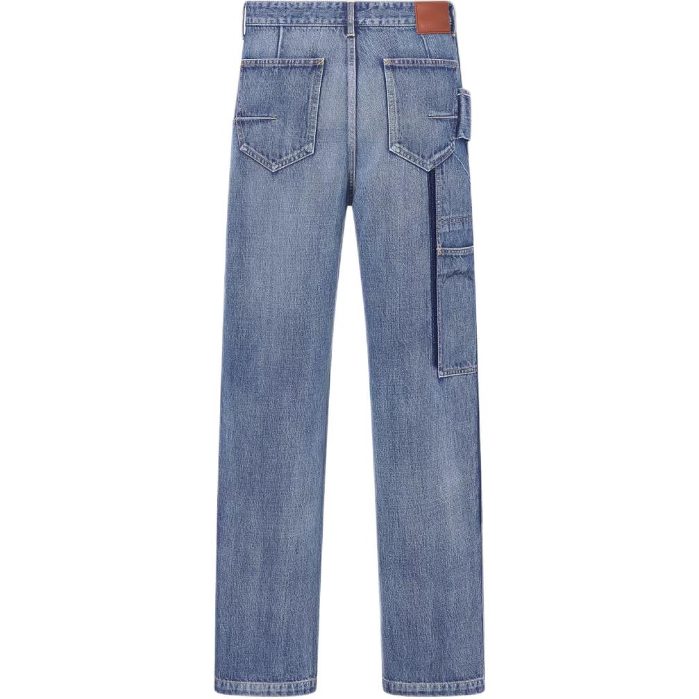 Lookbook 디올 SS24 패치워크 루즈핏 미드라이즈 데님 카고 팬츠 블루 남성. 493D183AY552-C588