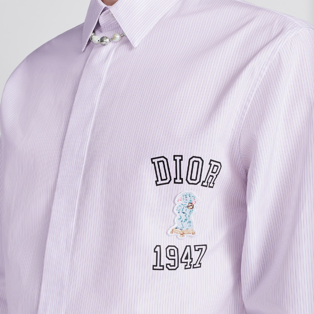 Details for DIOR 男士SS24粉色刺绣标志长袖衬衫. 483C574A5982-C079