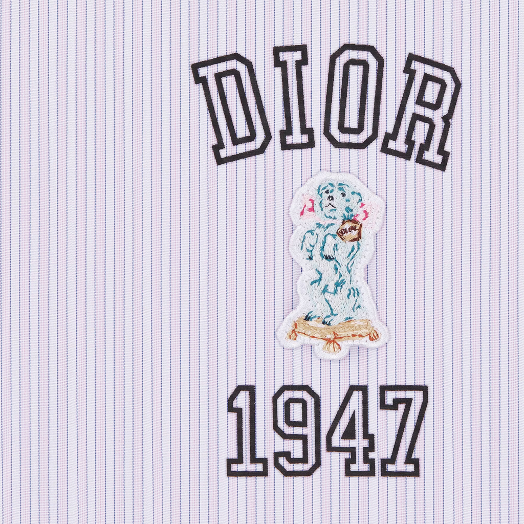 Sizing DIOR 男士SS24粉色刺绣标志长袖衬衫. 483C574A5982-C079