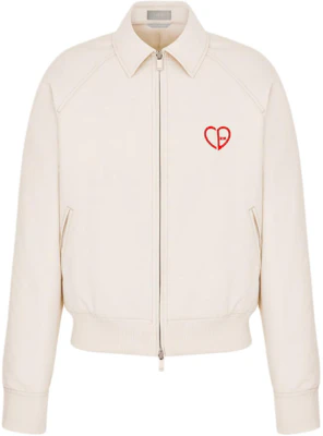 Dior SS24 White Logo Heart Embroidered Wide Collar Zip Jacket 493D486A384X-C083 Order Dior SS24 White Logo Heart Embroidered Wide Collar Zip Jacket 493D486A384X-C083