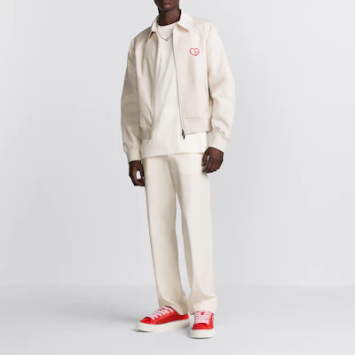 Dior SS24 White Logo Heart Embroidered Wide Collar Zip Jacket 493D486A384X-C083 Shop Dior SS24 White Logo Heart Embroidered Wide Collar Zip Jacket 493D486A384X-C083
