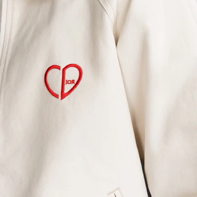 Dior SS24 White Logo Heart Embroidered Wide Collar Zip Jacket 493D486A384X-C083 Cheap Dior SS24 White Logo Heart Embroidered Wide Collar Zip Jacket 493D486A384X-C083