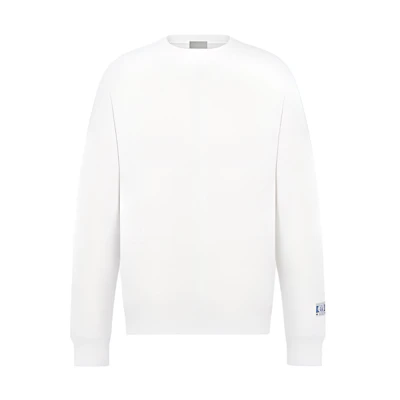 DIOR SS24 White Logo Print Loose-Fit Long-Sleeve Sweatshirt 493J643A0531-C085