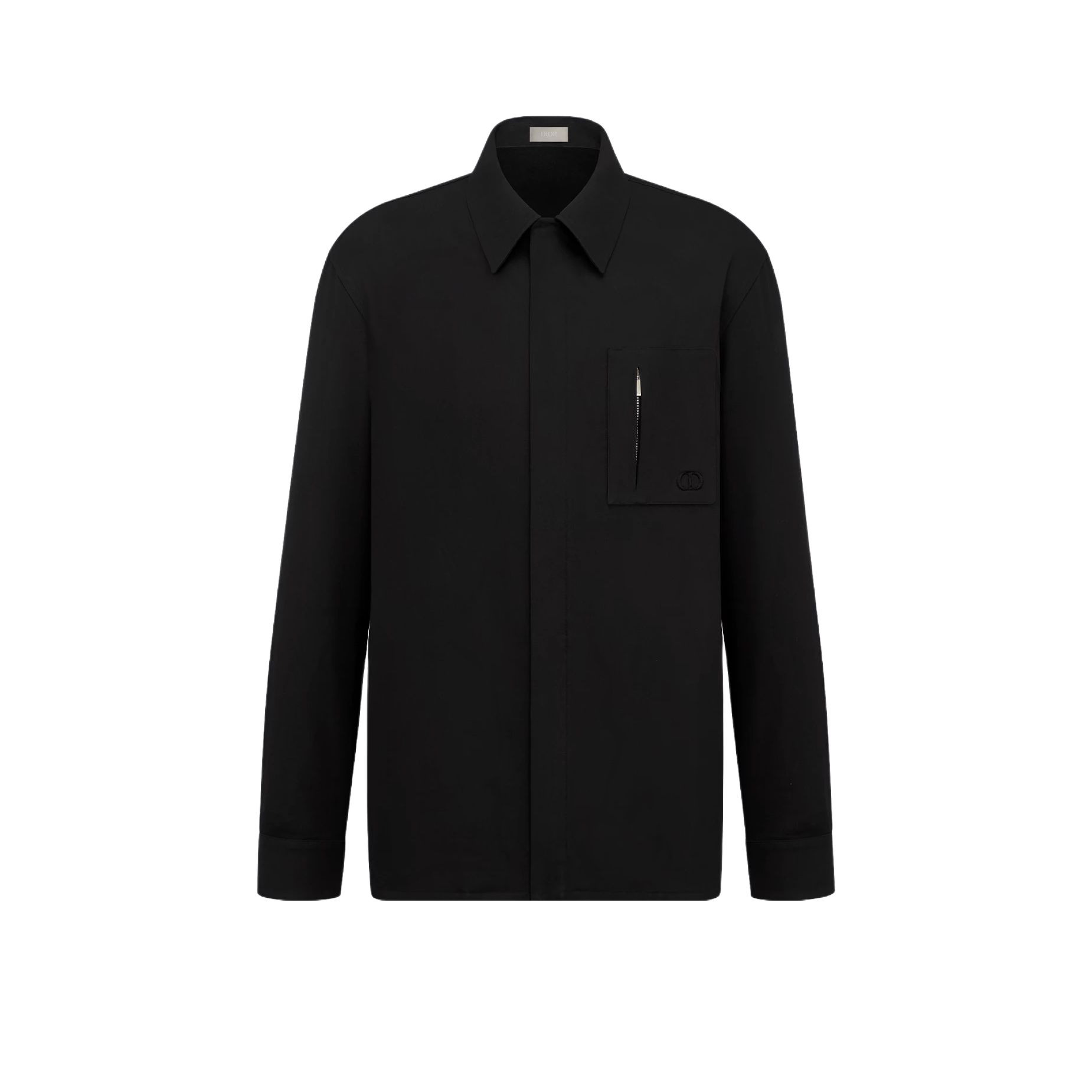 DIOR SS25  Black Cotton Gabardine Long Sleeve Shirt with CD Icon Embroidery. 513C542A6472-C989 圖 2