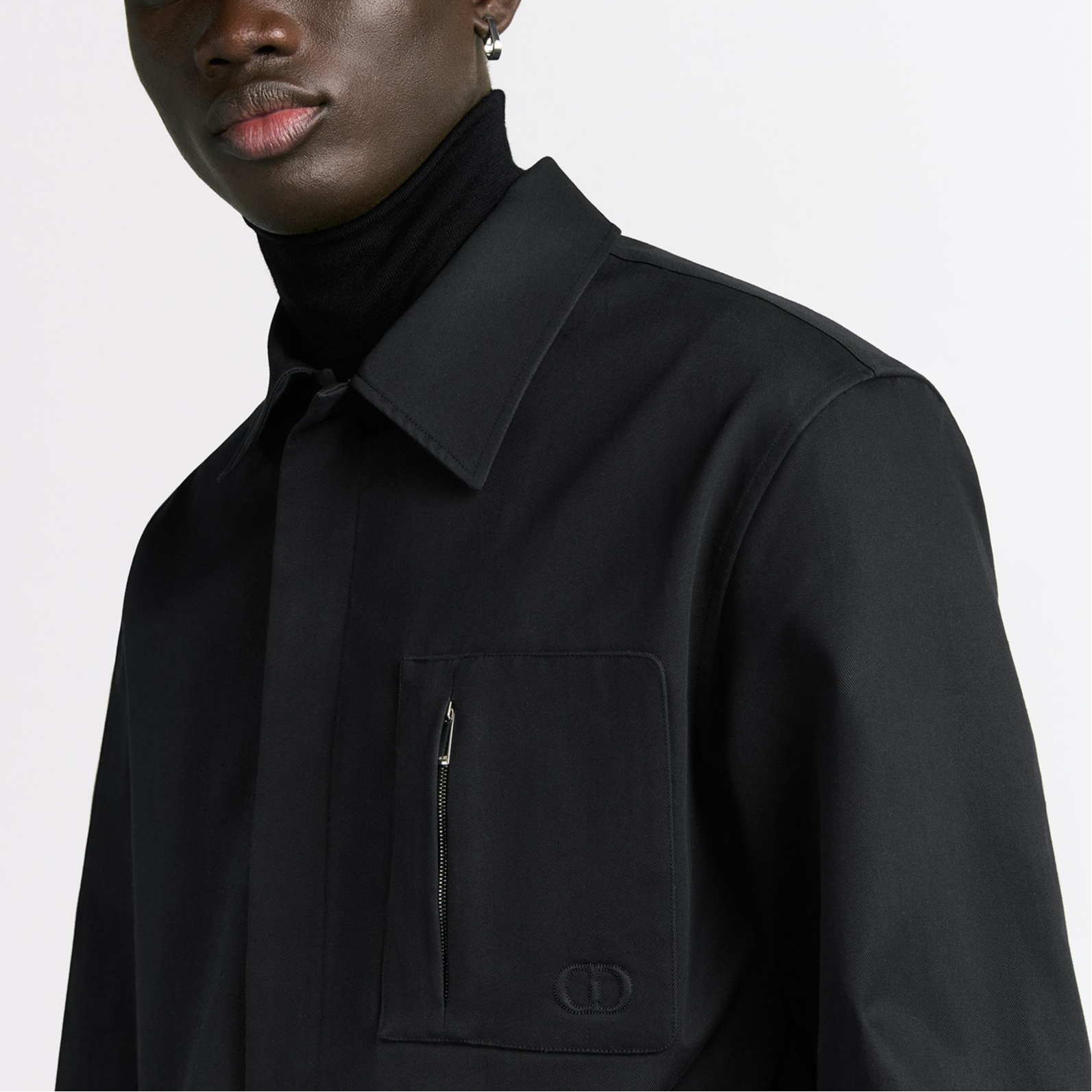 DIOR SS25  Black Cotton Gabardine Long Sleeve Shirt with CD Icon Embroidery. 513C542A6472-C989 圖 7