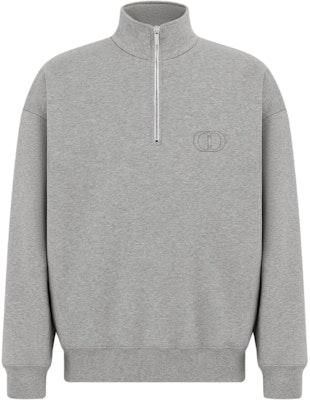 DIOR SS25 刺绣半拉链灰色卫衣 - 春季时尚穿搭。 513J635A0531-C878 Buy DIOR SS25 刺绣半拉链灰色卫衣 - 春季时尚穿搭。 513J635A0531-C878