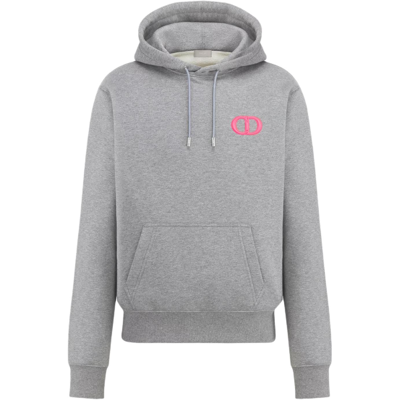 Order 디올 SS25 회색 자수 로고 후디. 113J698B0531-C884