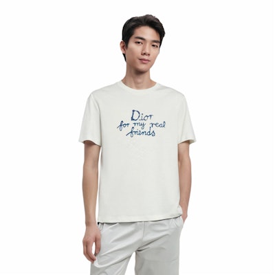 DIOR SS25 Logo Embroidered Crewneck White T-Shirt 583J696A0849-C085 Shop DIOR SS25 Logo Embroidered Crewneck White T-Shirt 583J696A0849-C085