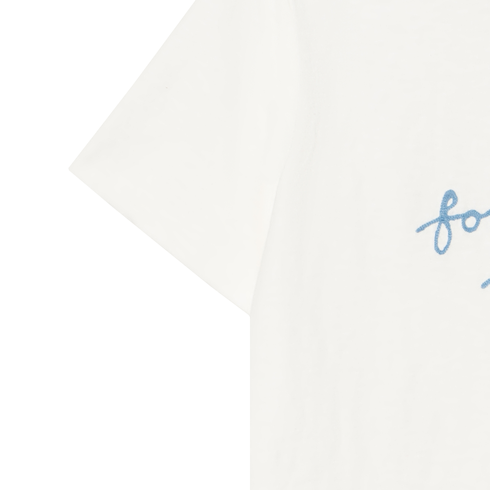 Sizing DIOR SS25 Logo T-Shirt Leher Bulat Putih Sulaman 583J696A0849-C085